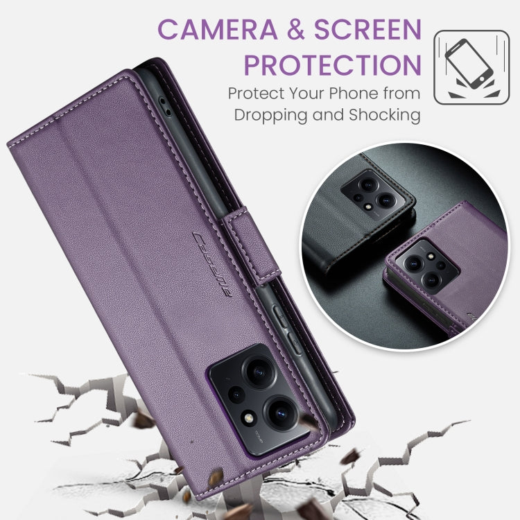 For Xiaomi Redmi Note 12 4G Global CaseMe 023 Butterfly Buckle Litchi Texture RFID Anti-theft Leather Phone Case(Pearly Purple) - Xiaomi Cases by CaseMe | Online Shopping UK | buy2fix