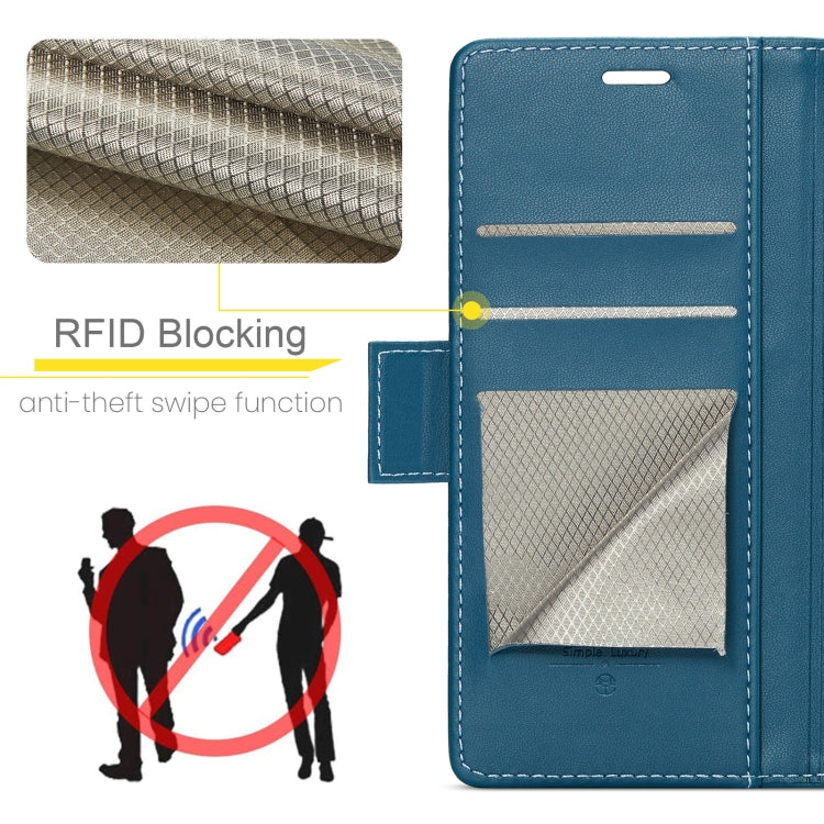 For Xiaomi 14 CaseMe 023 Butterfly Buckle Litchi Texture RFID Anti-theft Leather Phone Case(Blue) - 14 Cases by CaseMe | Online Shopping UK | buy2fix
