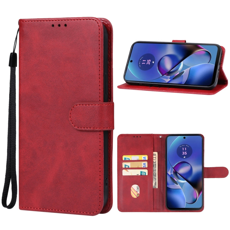 For Motorola Moto G64 5G Leather Phone Case(Red) - Motorola Cases by buy2fix | Online Shopping UK | buy2fix