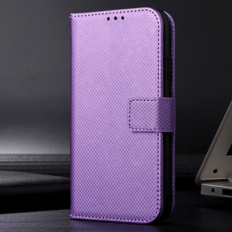 For Motorola Moto G Play 4G 2024 Diamond Texture Leather Phone Case(Purple) - Motorola Cases by buy2fix | Online Shopping UK | buy2fix