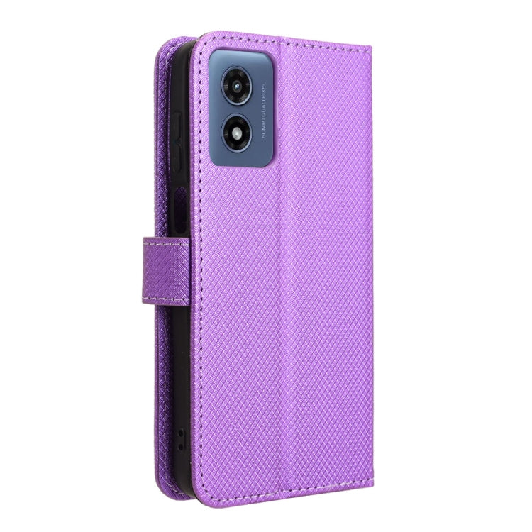 For Motorola Moto G Play 4G 2024 Diamond Texture Leather Phone Case(Purple) - Motorola Cases by buy2fix | Online Shopping UK | buy2fix