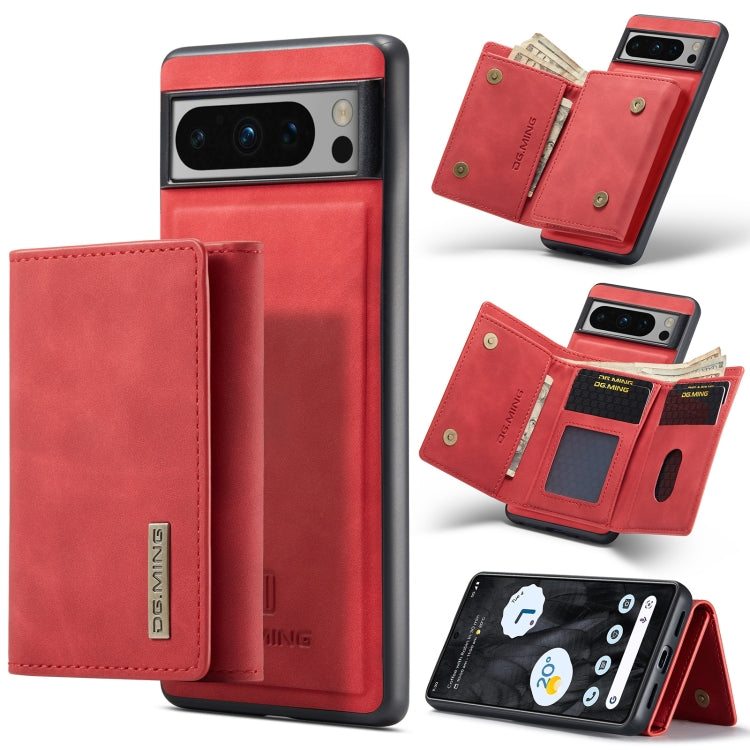 For Google Pixel 8 Pro DG.MING M1 Series 3-Fold Multi Card Wallet + Magnetic Phone Case(Red) - Google Cases by DG.MING | Online Shopping UK | buy2fix