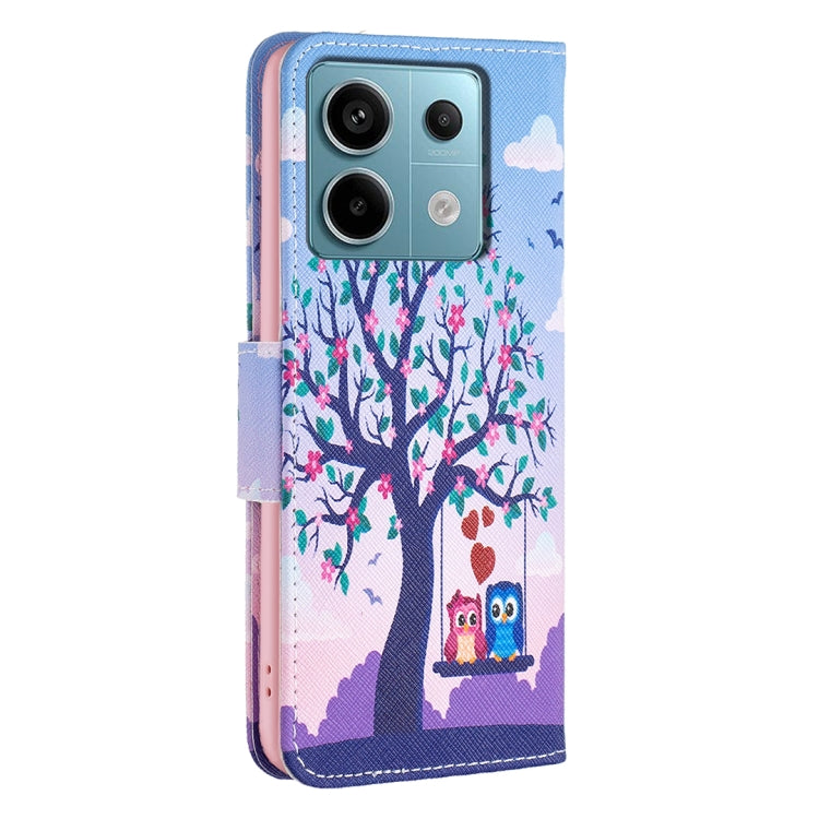 For Xiaomi Redmi Note 13 Pro 4G Global Colored Drawing Pattern Leather Phone Case(Owl) - Note 13 Pro Cases by buy2fix | Online Shopping UK | buy2fix