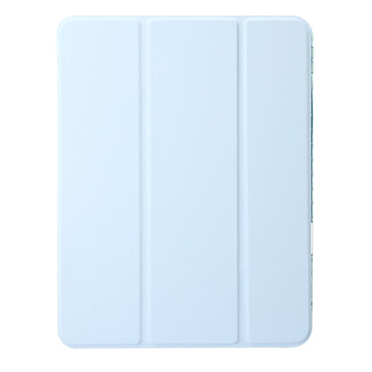 For iPad Air 13 2024 Clear Acrylic 3-Fold Leather Tablet Case(Ice Blue) - iPad Air 13 2024 Cases by buy2fix | Online Shopping UK | buy2fix