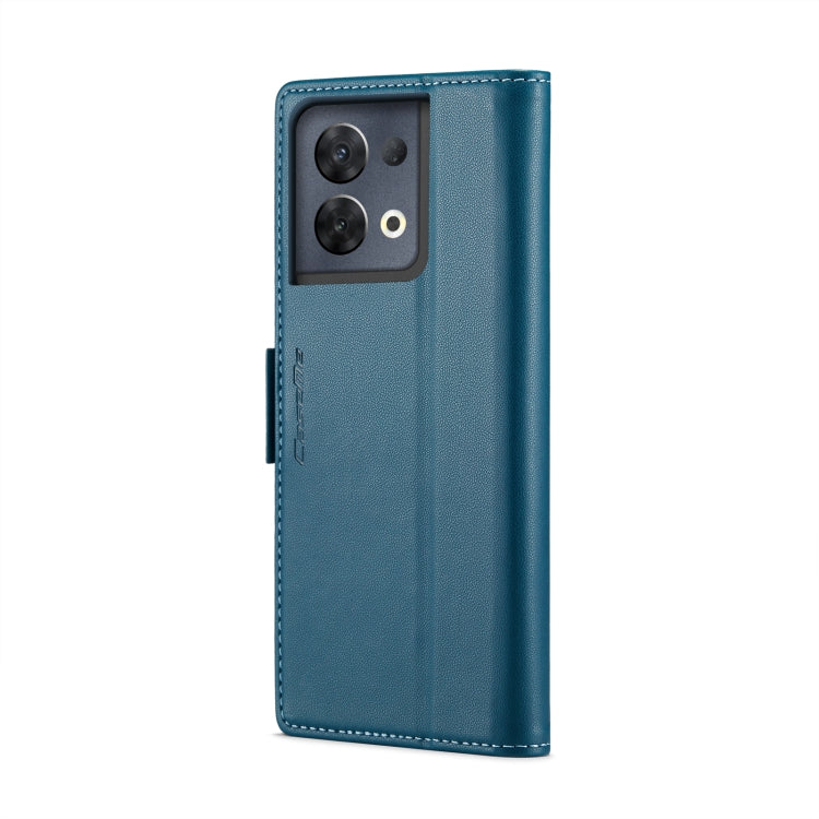 For OPPO Reno8 Pro 5G Global CaseMe 023 Butterfly Buckle Litchi Texture RFID Anti-theft Leather Phone Case(Blue) - OPPO Cases by CaseMe | Online Shopping UK | buy2fix