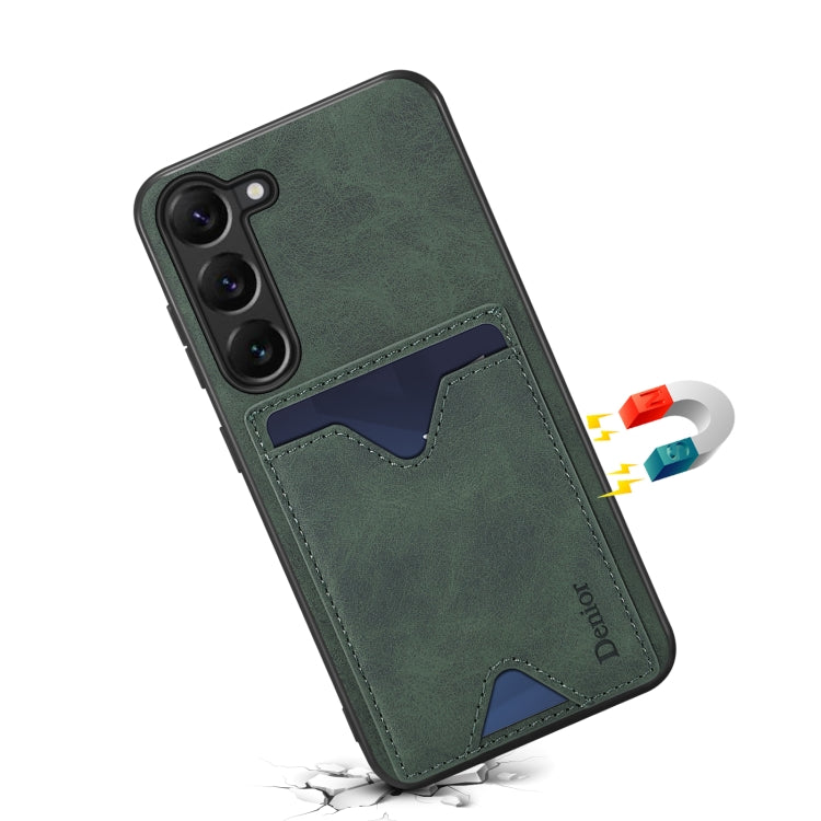 For Samsung Galaxy S24+ 5G Denior PU Back Cover Card Slot Holder Phone Case(Green) - Galaxy S24+ 5G Cases by Denior | Online Shopping UK | buy2fix