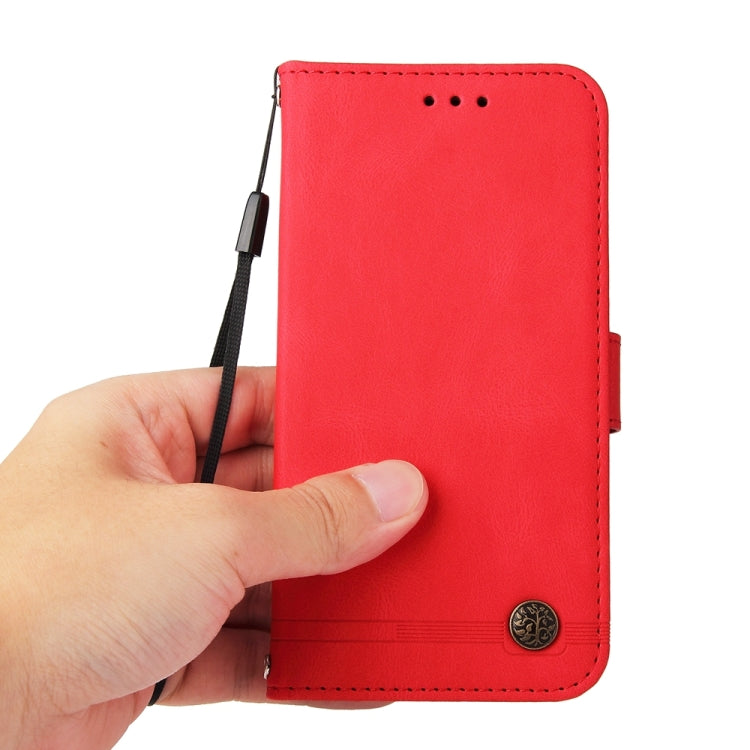 For Xiaomi 14 Skin Feel Life Tree Metal Button Leather Phone Case(Red) - 14 Cases by buy2fix | Online Shopping UK | buy2fix