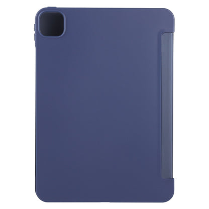 For iPad Pro 11 2024 GEBEI 3-folding Holder Shockproof Flip Leather Tablet Case(Dark Blue) - iPad Pro 11 2024 Cases by GEBEI | Online Shopping UK | buy2fix