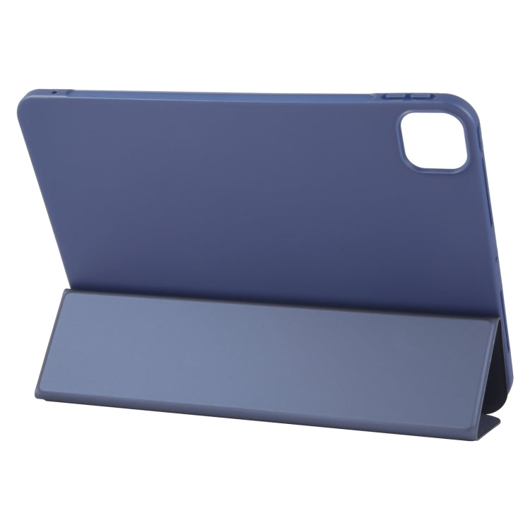 For iPad Pro 11 2024 GEBEI 3-folding Holder Shockproof Flip Leather Tablet Case(Dark Blue) - iPad Pro 11 2024 Cases by GEBEI | Online Shopping UK | buy2fix