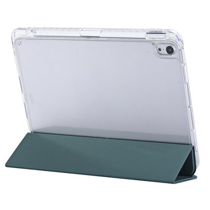 For iPad Air 11 2024 / iPad Pro 11 3-Fold Lock Buckle Leather Smart Tablet Case(Deep Green) - iPad Pro 11 (2022/2021) Cases by buy2fix | Online Shopping UK | buy2fix