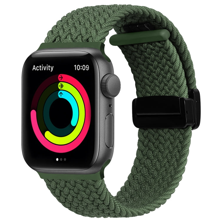 Magnetic Fold Clasp Woven Watch Band For Apple Watch 6 40mm(Green) - Watch Bands by buy2fix | Online Shopping UK | buy2fix