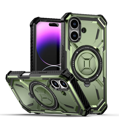 For iPhone 16 Armor Series Holder Phone Case(Army Green) - iPhone 16 Cases by buy2fix | Online Shopping UK | buy2fix