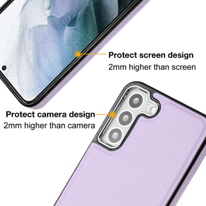 For Samsung Galaxy S23 Leather Texture Full Coverage Phone Case(Purple) - Galaxy S23 5G Cases by buy2fix | Online Shopping UK | buy2fix