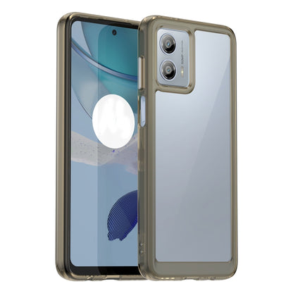 For Motorola Moto G53 5G Colorful Series Acrylic Hybrid TPU Phone Case(Transparent Grey) - Motorola Cases by buy2fix | Online Shopping UK | buy2fix