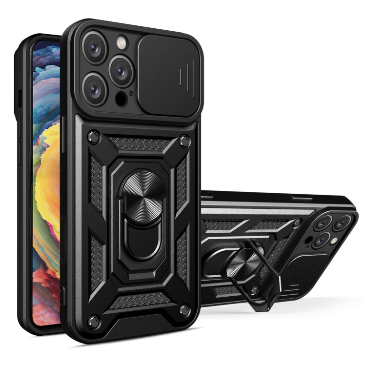 For iPhone 16 Pro Max Sliding Camera Cover Design TPU+PC Phone Case(Black) - iPhone 16 Pro Max Cases by buy2fix | Online Shopping UK | buy2fix