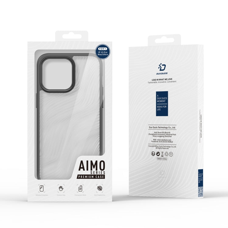 For iPhone 15 Pro Max DUX DUCIS Aimo Series  Frosted Feel Phone Case(Black) - iPhone 15 Pro Max Cases by DUX DUCIS | Online Shopping UK | buy2fix