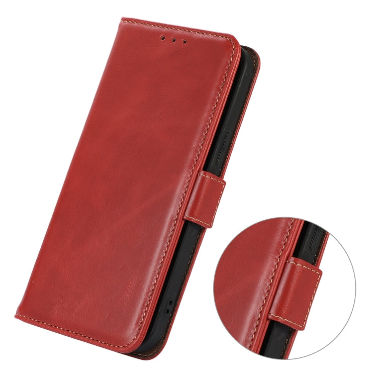 For iPhone 16 Pro Crazy Horse Top Layer Cowhide Leather Phone Case(Red) - iPhone 16 Pro Cases by buy2fix | Online Shopping UK | buy2fix