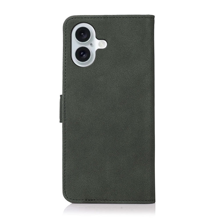 For iPhone 16 Plus KHAZNEH Matte Texture Leather Phone Case(Green) - iPhone 16 Plus Cases by buy2fix | Online Shopping UK | buy2fix