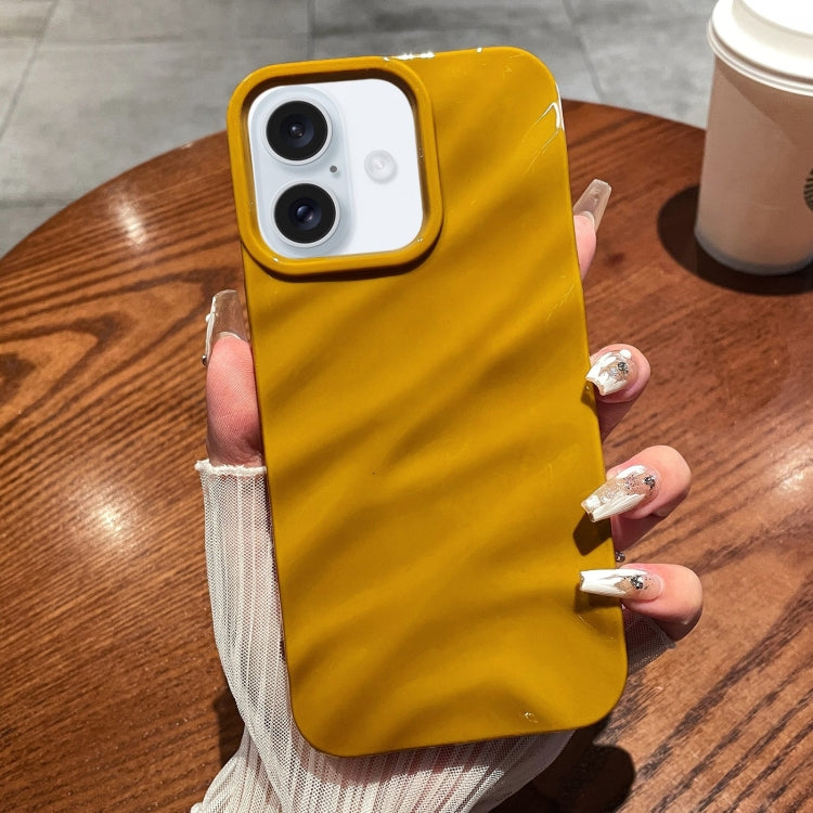 For iPhone 16 Plus Solid Color Wave Texture TPU Phone Case(Ginger) - iPhone 16 Plus Cases by buy2fix | Online Shopping UK | buy2fix