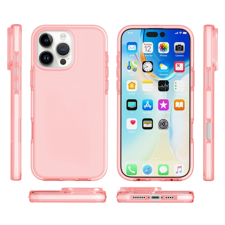 For iPhone 16 Pro Max Two-color Shockproof High Transparency TPU Phone Case(Pink) - iPhone 16 Pro Max Cases by buy2fix | Online Shopping UK | buy2fix