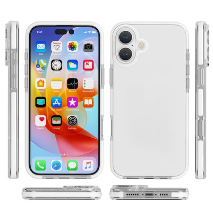 For iPhone 16 Plus Two-color Shockproof High Transparency TPU Phone Case(White) - iPhone 16 Plus Cases by buy2fix | Online Shopping UK | buy2fix