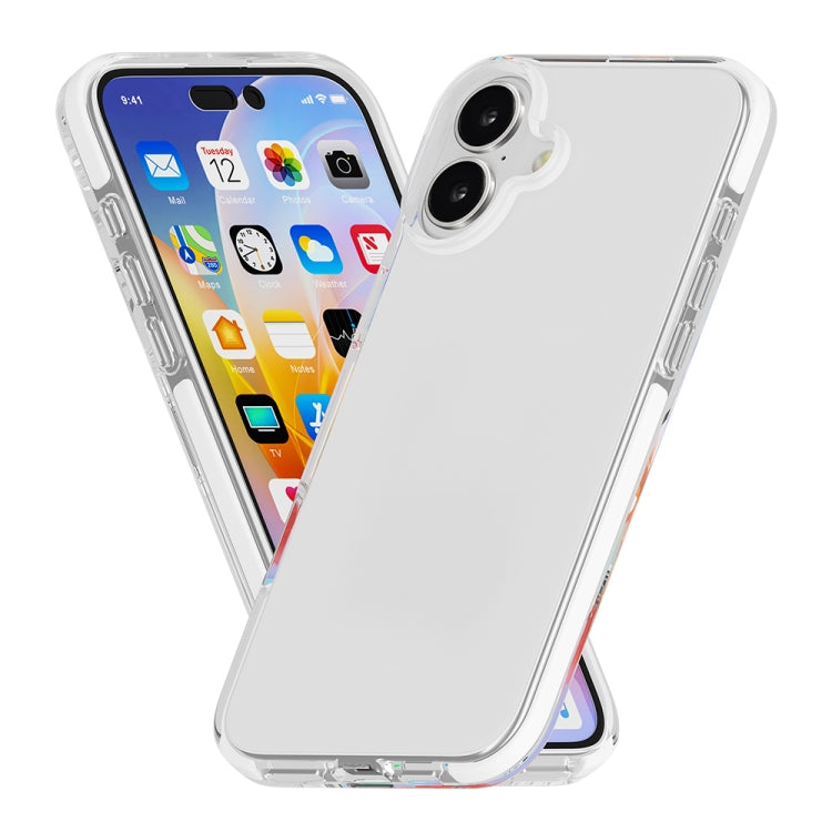 For iPhone 16 Plus Two-color Shockproof High Transparency TPU Phone Case(White) - iPhone 16 Plus Cases by buy2fix | Online Shopping UK | buy2fix