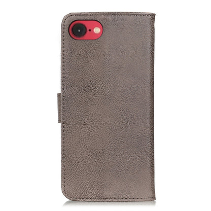 For iPhone SE 2024 KHAZNEH Cowhide Texture Horizontal Flip Leather Phone Case(Khaki) - More iPhone Cases by buy2fix | Online Shopping UK | buy2fix