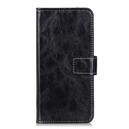 For iPhone 16 Plus Retro Crazy Horse Texture Horizontal Flip Leather Phone Case(Black) - iPhone 16 Plus Cases by buy2fix | Online Shopping UK | buy2fix