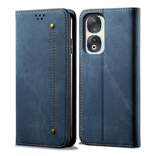 For Honor 90 Pro Denim Texture Flip Leather Phone Case(Blue) - Honor Cases by buy2fix | Online Shopping UK | buy2fix