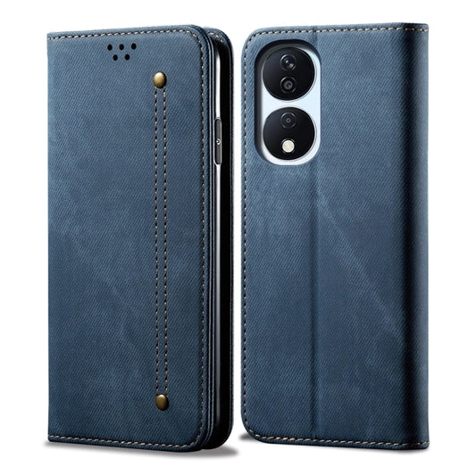 For Honor Play 8T 5G / X7b Denim Texture Flip Leather Phone Case(Blue) - Honor Cases by buy2fix | Online Shopping UK | buy2fix