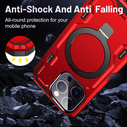 For iPhone 14 Pro Patronus MagSafe Magnetic Holder Phone Case(Red) - iPhone 14 Pro Cases by buy2fix | Online Shopping UK | buy2fix
