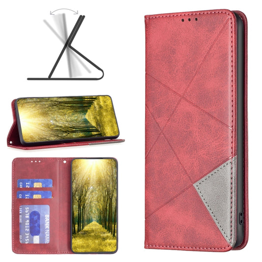 For Realme C53 Rhombus Texture Leather Phone Case(Red) - Realme Cases by buy2fix | Online Shopping UK | buy2fix