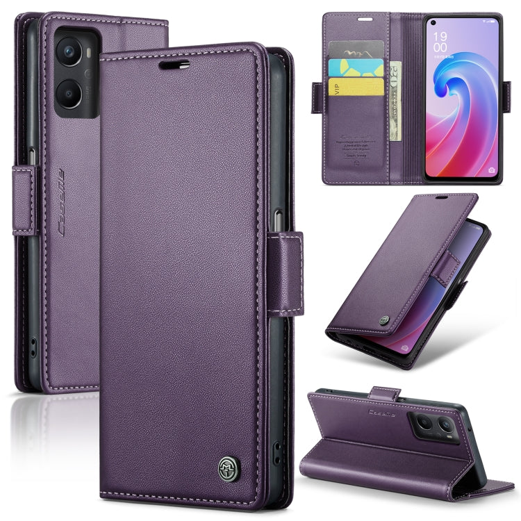 For Realme 9i 4G CaseMe 023 Butterfly Buckle Litchi Texture RFID Anti-theft Leather Phone Case(Pearly Purple) - Realme Cases by CaseMe | Online Shopping UK | buy2fix