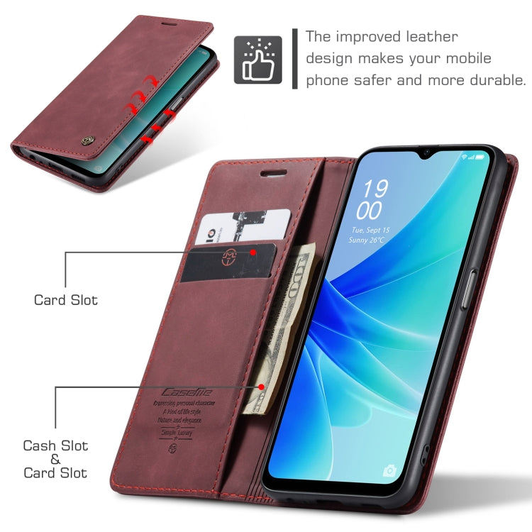 For OPPO A57 4G Global/A57S 4G Global/A77 4G Global CaseMe 013 Multifunctional Horizontal Flip Leather Phone Case(Wine Red) - OPPO Cases by CaseMe | Online Shopping UK | buy2fix