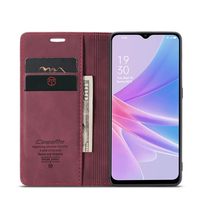 For OPPO A78 5G Global / A1X 5G CaseMe 013 Multifunctional Horizontal Flip Leather Phone Case(Wine Red) - OPPO Cases by CaseMe | Online Shopping UK | buy2fix