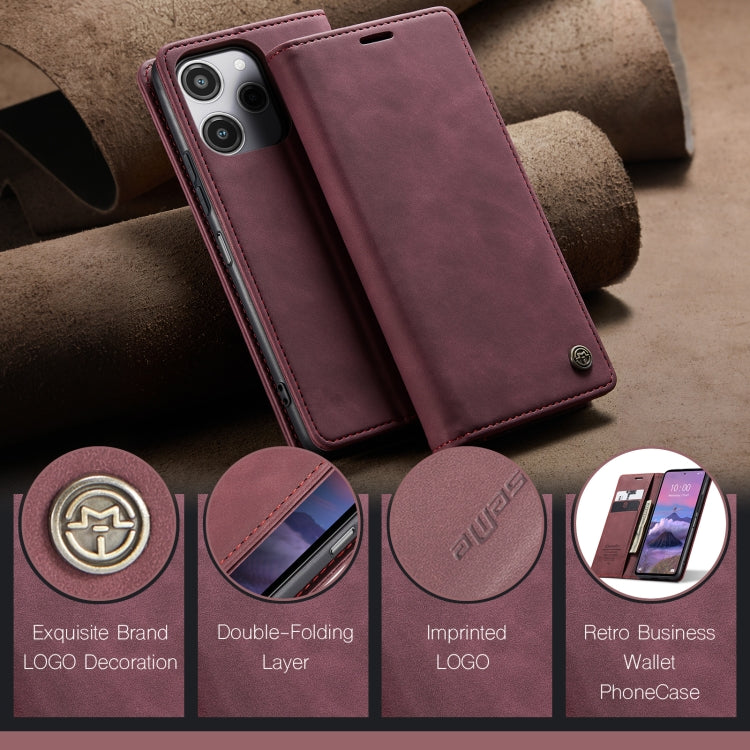 For Xiaomi Redmi 12 4G / 12 5G／Note 12R CaseMe 013 Multifunctional Horizontal Flip Leather Phone Case(Wine Red) - Xiaomi Cases by CaseMe | Online Shopping UK | buy2fix