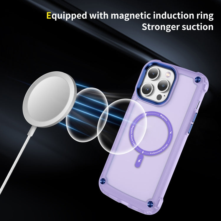 For iPhone 11 Pro Skin Feel TPU + PC MagSafe Magnetic Phone Case(Transparent Purple) - iPhone 11 Pro Cases by buy2fix | Online Shopping UK | buy2fix