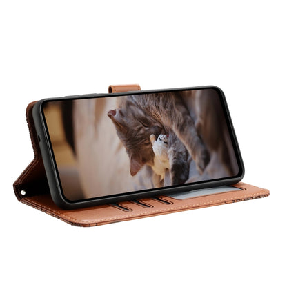 For iPhone 16 Pro Max Cat Embossing Pattern Leather Phone Case with Lanyard(Brown) - iPhone 16 Pro Max Cases by buy2fix | Online Shopping UK | buy2fix