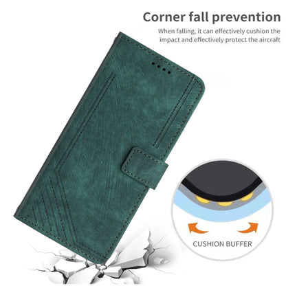 For Xiaomi Redmi K70 / K70 Pro Skin Feel Stripe Pattern Leather Phone Case with Long Lanyard(Green) - K70 Pro Cases by buy2fix | Online Shopping UK | buy2fix