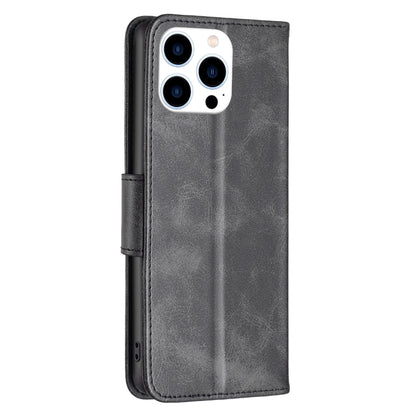 For iPhone 16 Pro Lambskin Texture Pure Color Flip Leather Phone Case(Black) - iPhone 16 Pro Cases by buy2fix | Online Shopping UK | buy2fix