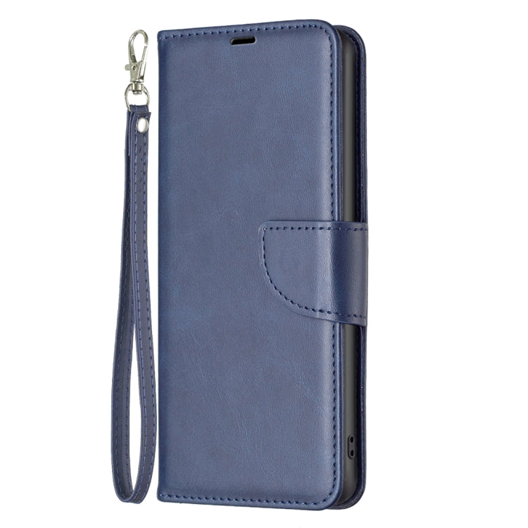 For iPhone 16 Pro Lambskin Texture Pure Color Flip Leather Phone Case(Blue) - iPhone 16 Pro Cases by buy2fix | Online Shopping UK | buy2fix