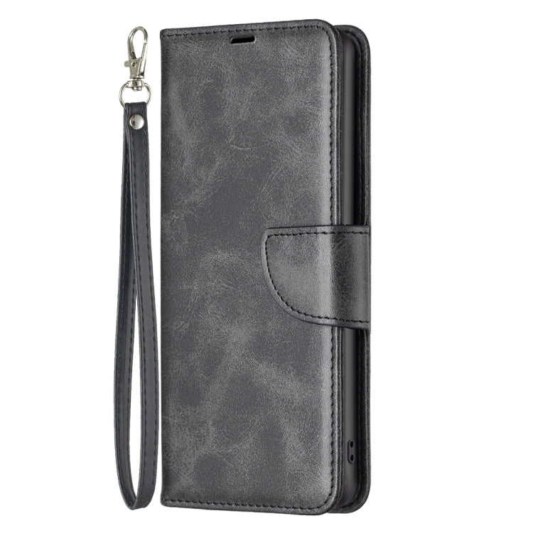 For iPhone 16 Lambskin Texture Pure Color Flip Leather Phone Case(Black) - iPhone 16 Cases by buy2fix | Online Shopping UK | buy2fix