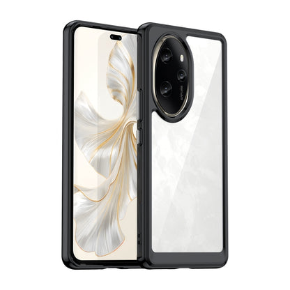 For Honor 100 Pro Colorful Series Acrylic Hybrid TPU Phone Case(Black) - Honor Cases by buy2fix | Online Shopping UK | buy2fix