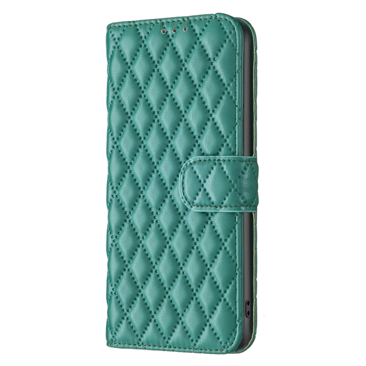 For iPhone 16 Plus Diamond Lattice Wallet Flip Leather Phone Case(Green) - iPhone 16 Plus Cases by buy2fix | Online Shopping UK | buy2fix