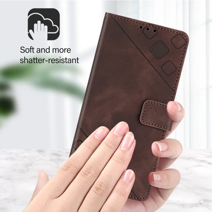 For iPhone SE 2024 Skin-feel Embossed Leather Phone Case(Brown) - More iPhone Cases by buy2fix | Online Shopping UK | buy2fix