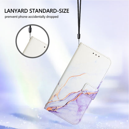 For iPhone 16 Pro PT003 Marble Pattern Flip Leather Phone Case(White Purple LS006) - iPhone 16 Pro Cases by buy2fix | Online Shopping UK | buy2fix