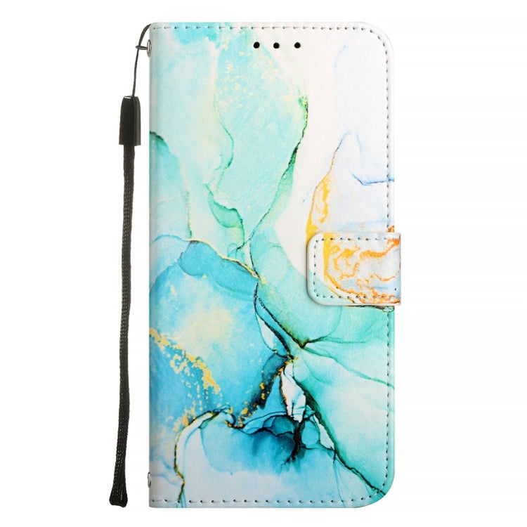 For iPhone 16 Plus PT003 Marble Pattern Flip Leather Phone Case(Green LS003) - iPhone 16 Plus Cases by buy2fix | Online Shopping UK | buy2fix