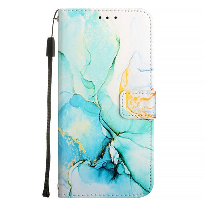 For iPhone 16 PT003 Marble Pattern Flip Leather Phone Case(Green LS003) - iPhone 16 Cases by buy2fix | Online Shopping UK | buy2fix