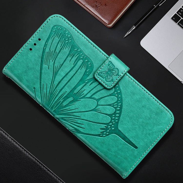 For iPhone 16 Embossed Butterfly Leather Phone Case(Green) - iPhone 16 Cases by buy2fix | Online Shopping UK | buy2fix