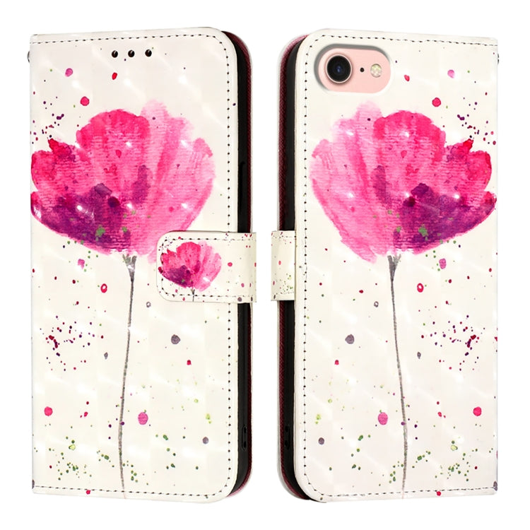 For iPhone SE 2024 3D Painting Horizontal Flip Leather Phone Case(Flower) - More iPhone Cases by buy2fix | Online Shopping UK | buy2fix